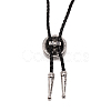Flat Round with Egypt Pharaoh Laria Necklace for Men Women NJEW-WH0011-06AS-3