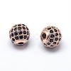 Rack Plating Brass Cubic Zirconia Beads ZIRC-S001-10mm-B01-2