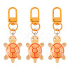 3Pcs Resin Tortoise Pendant Decorations HJEW-TA0001-39C-1