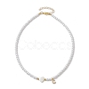 Brass Micro Pave Grade AAA Cubic Zirconia Letter Pendant Necklaces NJEW-JN04771-03-4