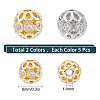 SUNNYCLUE 10Pcs 2 Colors Rack Plating Brass Micro Pave Clear Cubic Zirconia Beads ZIRC-SC0001-23-2