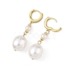 Oval Shell Pearl Drop Earrings EJEW-JE07361-01-4