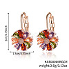 Brass Flower Hoop Earrings JJ3056-3-1