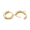Rack Plating Brass Micro Pave Cubic Zirconia Hoop Earring Finding ZIRC-C002-04G-2