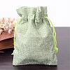 Polyester Imitation Burlap Packing Pouches Drawstring Bags ABAG-R005-9x12-02-1