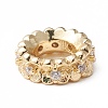 Brass Micro Pave Cubic Zirconia Rondelle European Beads KK-F835-23-2