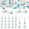 15Pcs Alloy Glass Heart Pendants PALLOY-TAC0254-03-2