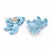 Spray Painted Alloy Rhinestone Pendants PALLOY-Q433-033F-RS-2