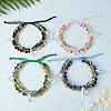 Sparkling Glass Seed Beads 5 Layered Anklet AJEW-SW00006-04-6
