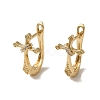 Brass Micro Pave Cubic Zirconia Hoop Earring EJEW-L271-10KCG-04-1