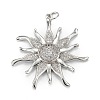 Brass Micro Pave Clear Cubic Zirconia Pendants ZIRC-P086-31P-1