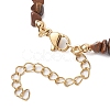 Natural Tiger Eye Chip & Glass Beaded Anklets AJEW-AN00682-06-4