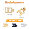 3Pcs 3 Colors Rectangle Stainless Steel Watch Band Clasps STAS-FH0002-27C-2