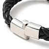 304 Stainless Steel Beaded Link Bracelet with Magnetic Clasp for Men Women BJEW-C021-22-P-5