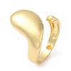 Rack Plating Brass Blank Teardrop Open Cuff Rings RJEW-E290-03G-1