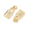 Brass Micro Pave Clear Cubic Zirconia Pendants KK-G544-08G-01-2