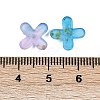 Metal Enlaced Acrylic Bead Caps OACR-G044-01K-3
