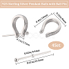 Anti-Tarnish 4Pcs 925 Sterling Silver Teardrop Pendant Bails with Ball Head Pins STER-BBC0001-92-2