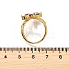 Brass Micro Pave Cubic Zirconia Cuff Rings RJEW-D308-03G-A-5