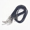 Black Imitation Leather Cord Necklace Making X-PJN472Y-1