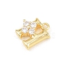 Brass Micro Pave Clear Cubic Zirconia Charms KK-Z151-18G-H-2