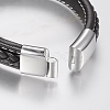 Braided Leather Cord Bracelets BJEW-H561-07F-3