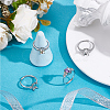 4Pcs 4 Styles Brass Micro Pave Cubic Zirconia Adjustable Rings Settings KK-BBC0024-14B-4
