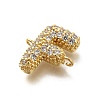 Brass Micro Pave Cubic Zirconia Letter Links KK-I717-04F-2