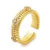 Brass Micro Pave Cubic Zirconia Cuff Rings RJEW-P102-16G-1