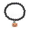 2Pcs Halloween Alloy Enamel Charm Bracelets BJEW-JB12011-3