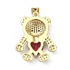 Brass Micro Pave Cubic Zirconia Pendants ZIRC-F137-01G-3