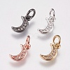 Brass Micro Pave Cubic Zirconia Charms ZIRC-E147-59-1