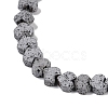 Electroplated Natural Lava Rock Beads Strands G-Q1009-G01-02G-3