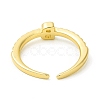 Clear Cubic Zirconia Initial Letter Open Cuff Ring RJEW-H120-09G-B-3