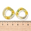 Inner Dried Flower Transparent Resin Ring Pendants RESI-A043-07A-3