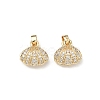 Brass Micro Pave Clear Cubic Zirconia Pendants KK-G557-30G-1