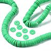 Flat Round Handmade Polymer Clay Beads CLAY-R067-12mm-06-6