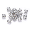 Brass Rhinestone Spacer Beads RB-A013-6x6-01P-NF-2