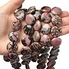 Natural Flat Round Rhodonite Beads Strands G-L246-10-3