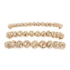 3Pcs 3 Styles Electroplated Natural Lava Rock Round Beads Stretch Bracelets for Women Men BJEW-JB11982-2