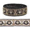 10 Yards Organza Embroidery Flower Ribbons with Paillettes SRIB-WH0011-202A-1