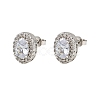 Brass Micro Pave Clear Cubic Zirconia Stud Earrings LS-EJEW-Z128-01P-03-2