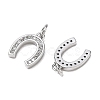 CZ Brass Micro Pave Cubic Zirconia Horse Shoe Charms ZIRC-L018-13P-2