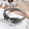 Viking 304 Stainless Steel Open Cuff Bangles for Men BJEW-U001-07L-AS-4