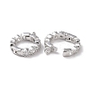 Rhodium Plated 925 Sterling Silver Micro Pave Cubic Zirconia Twister Clasps STER-K176-16P-2