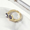 Brass & Cubic Zirconia Finger Rings CU-CBA7E55-12G-3