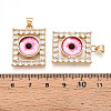 Brass Micro Pave Clear Cubic Zirconia Pendants for Women KK-T070-91A-01-3