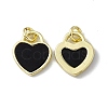 Natural Black Onyx(Dyed & Heated) Heart Charms G-G977-05G-03-2