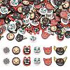 240Pcs 6 Style Halloween Handmade Polymer Clay Cabochons CLAY-AR0001-35-1