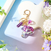 Alloy Resin Heart Keychains KEYC-TADJ0002-01G-P-4
